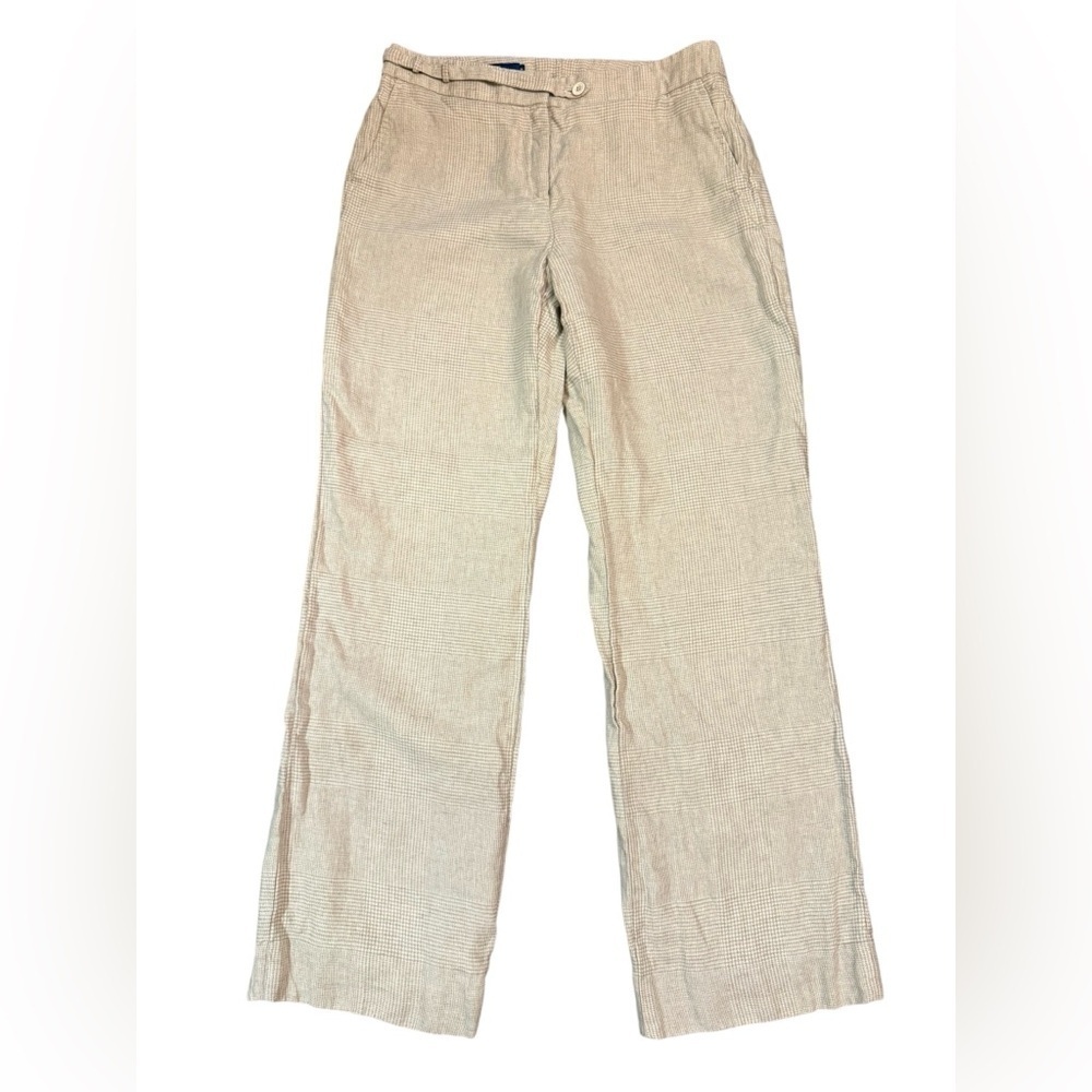 Faconnable Lined Linen Tweed Print Trousers Size 8
